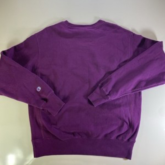 Champion Reverse Weave‎ Mens M Sweatshirt Script Logo Berry Purple USA - Picture 4 of 6
